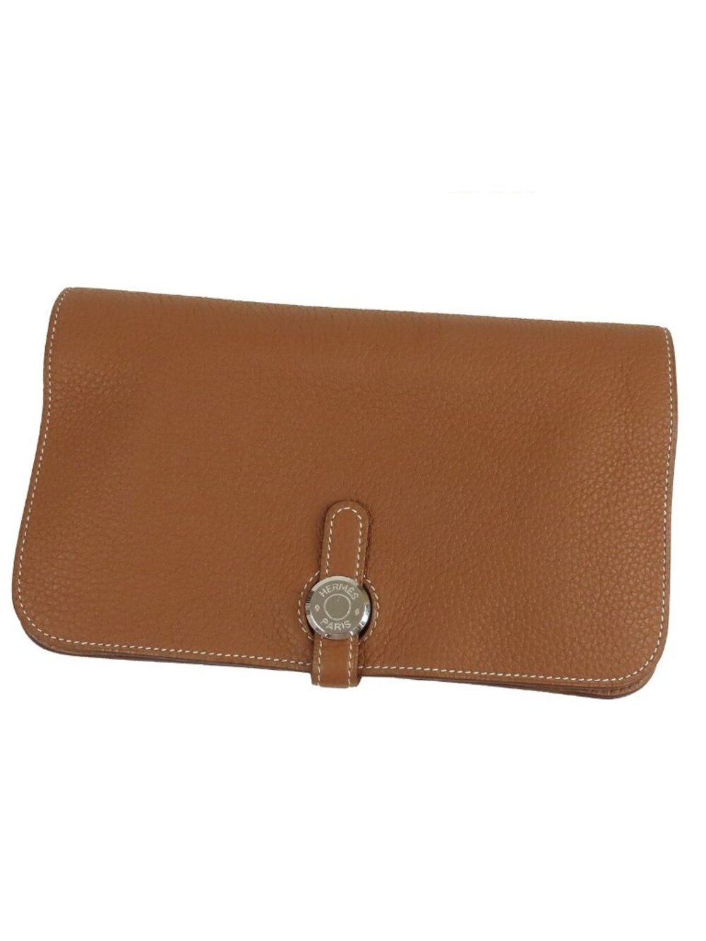 Hermes Dogon GM Gold Silver Taurillon Wallet